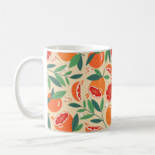 Seamless grapefruit pattern. Modern design. Vintag Coffee Mug