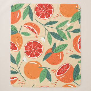 Seamless grapefruit pattern. Modern design. Vintag Sherpa Blanket