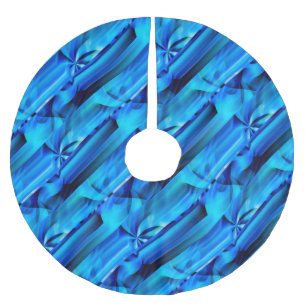 Seamless Graphic Design - blue black I Brushed Polyester Tree Skirt