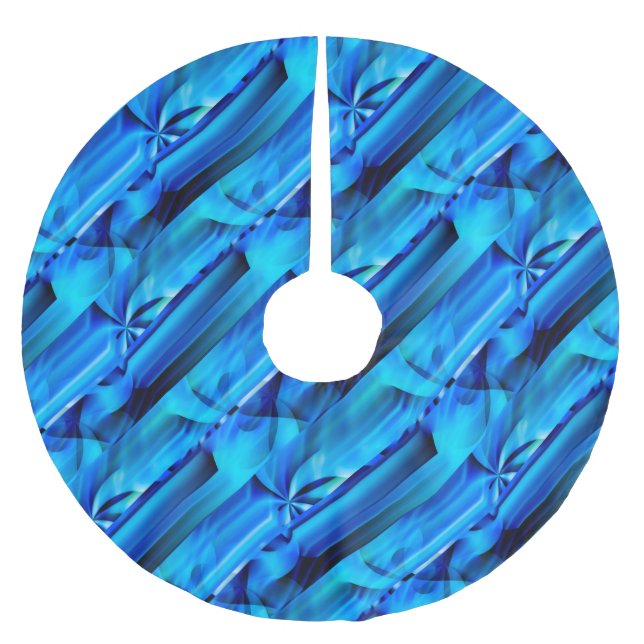 Seamless Graphic Design - blue black I Brushed Polyester Tree Skirt (Front)