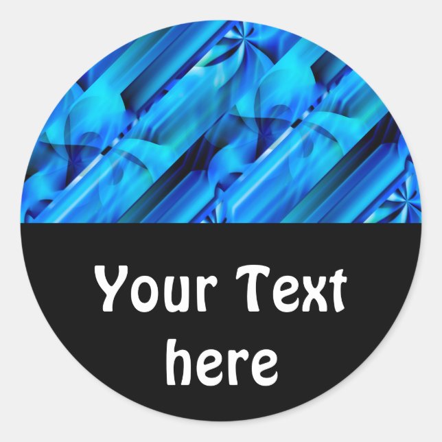 Seamless Graphic Design - blue black I Classic Round Sticker (Front)