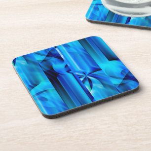 Seamless Graphic Design - blue black I Coaster