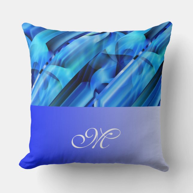 Seamless Graphic Design - blue black I Cushion (Front)