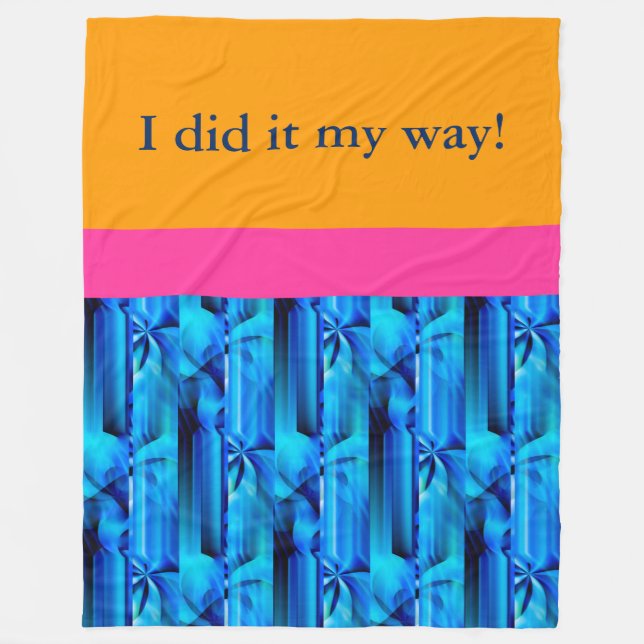 Seamless Graphic Design - blue black I Fleece Blanket (Front)