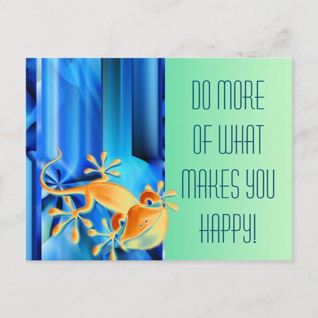 Seamless Graphic Design - blue black I & Gecko Postcard (Front)