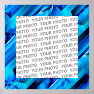 Seamless Graphic Design - blue black I Poster