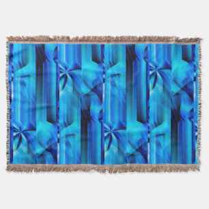 Seamless Graphic Design - blue black I Throw Blanket