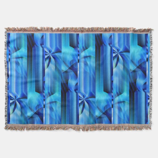 Seamless Graphic Design - blue black I Throw Blanket (Front)