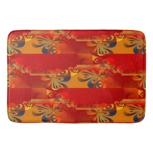 Seamless Graphic Design - red orange I Bath Mat (Front)