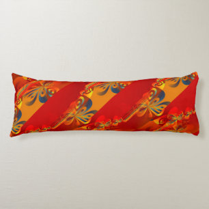 Seamless Graphic Design - red orange I Body Cushion