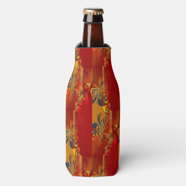 Seamless Graphic Design - red orange I Bottle Cooler (Bottle Front)