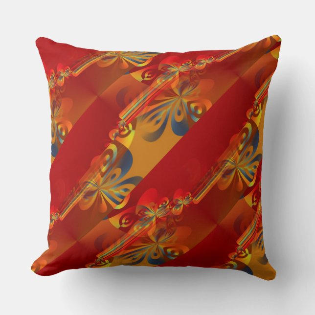 Seamless Graphic Design - red orange I Cushion (Front)