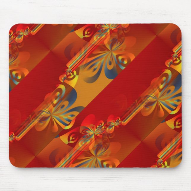 Seamless Graphic Design - red orange I Mouse Pad (Front)