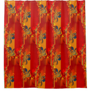 Seamless Graphic Design - red orange I Shower Curtain