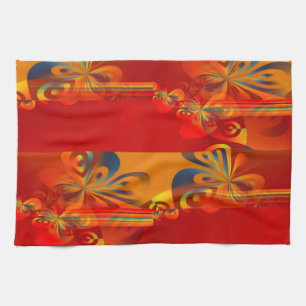 Seamless Graphic Design - red orange I Tea Towel