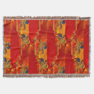 Seamless Graphic Design - red orange I Throw Blanket