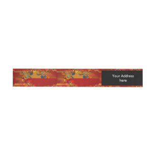 Seamless Graphic Design - red orange I Wraparound Address Label