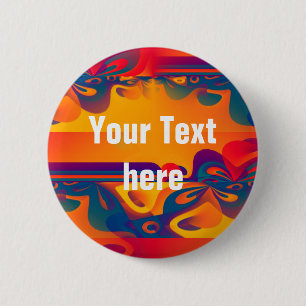 Seamless Graphic Design - yellow red I 6 Cm Round Badge