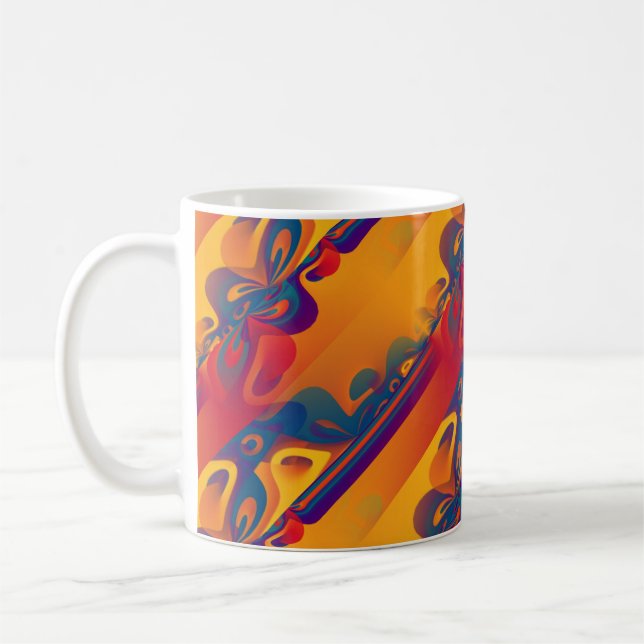 Seamless Graphic Design - yellow red I Coffee Mug (Left)