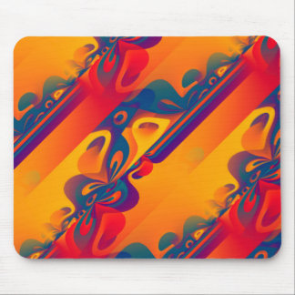 Seamless Graphic Design - yellow red I Mouse Pad