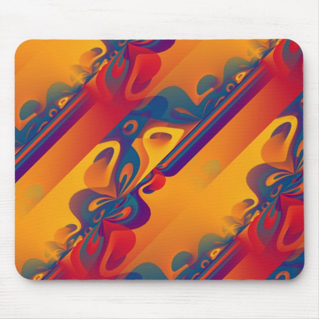Seamless Graphic Design - yellow red I Mouse Pad (Front)