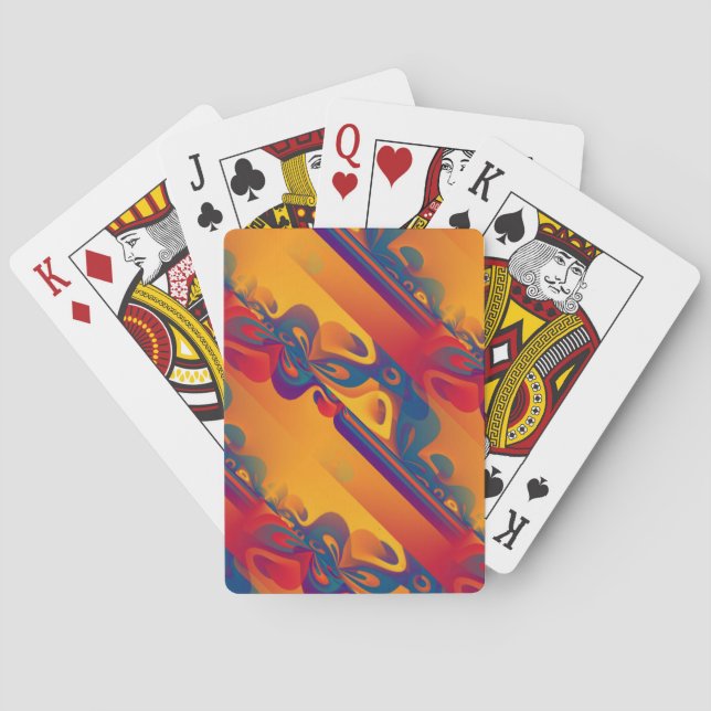 Seamless Graphic Design - yellow red I Playing Cards (Back)