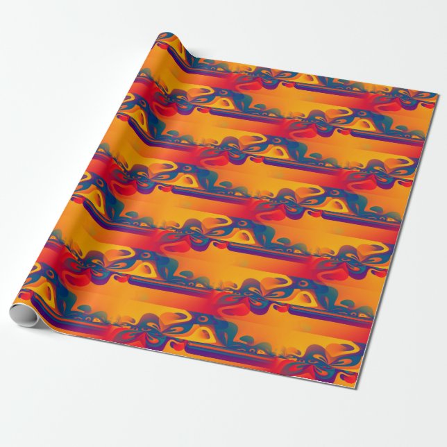 Seamless Graphic Design - yellow red I Wrapping Paper (Unrolled)