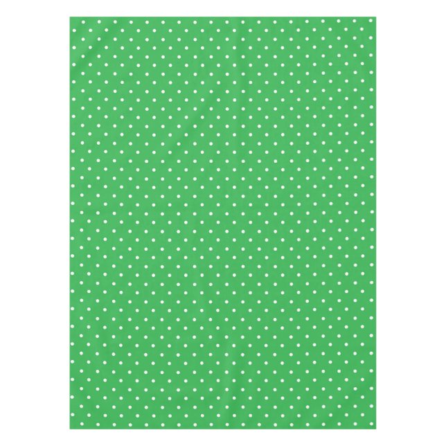 Seamless green background polka dot pattern tablecloth (Front)