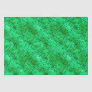 Seamless Green Foil and Black Cobwebs Halloween Tissue Paper