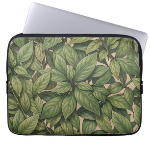 Seamless Green Leaf Botanical Vintage Pattern Laptop Sleeve
