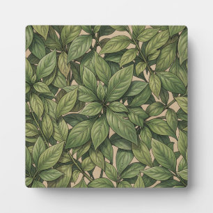 Seamless Green Leaf Botanical Vintage Pattern Plaque