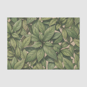 Seamless Green Leaf Botanical Vintage Pattern Tissue Paper