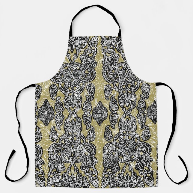  seamless grunge Cambodian floral patternethnic,ab Apron (Front)