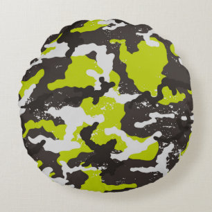 Seamless grunge camouflage background. Camouflage  Round Cushion