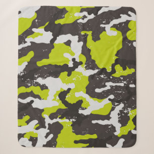 Seamless grunge camouflage background. Camouflage  Sherpa Blanket