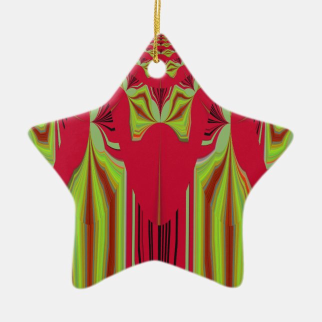 Seamless Hakuna Matata design Ceramic Tree Decoration (Front)