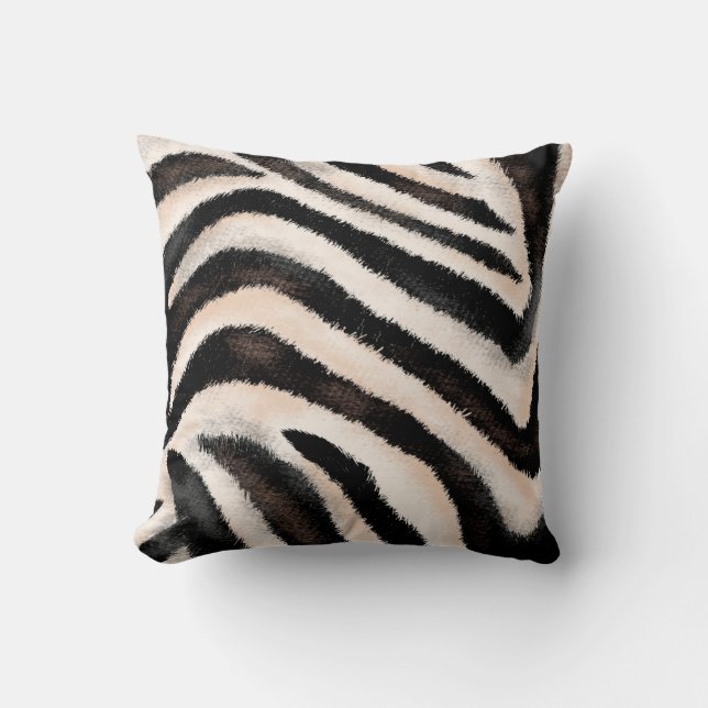 Seamless hand drawing zebra texture, animal print, cushion (Front)