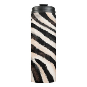 Seamless hand drawing zebra texture, animal print, thermal tumbler