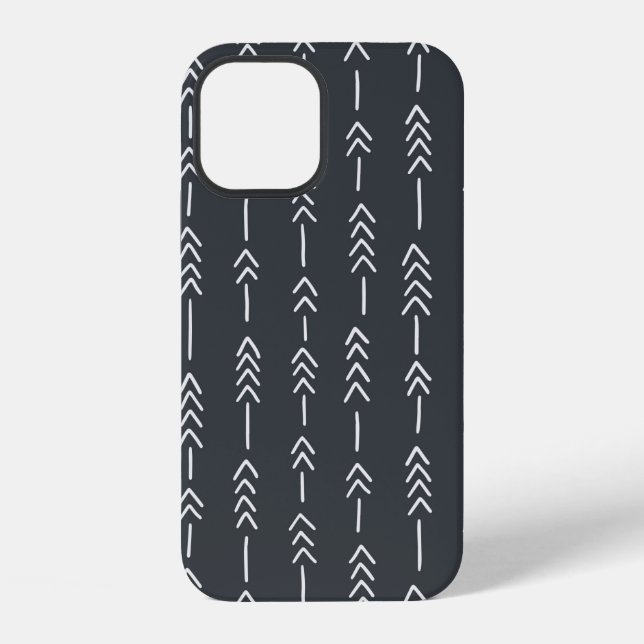 Seamless hand drawn geometric tribal pattern with  iPhone case (Back)