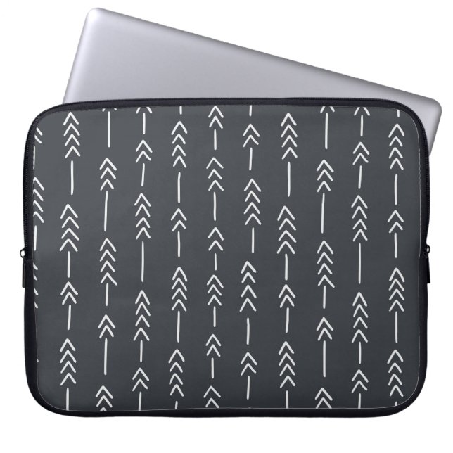 Seamless hand drawn geometric tribal pattern with  laptop sleeve (Front)