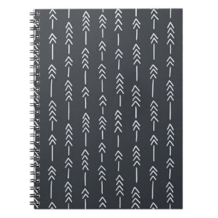 Seamless hand drawn geometric tribal pattern with notebook