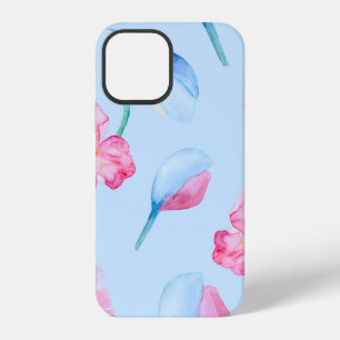 Seamless hand drawn watercolor pattern with pink p iPhone 12 case