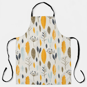 Seamless hand illustrated floral pattern on paper apron