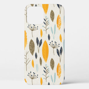 Seamless hand illustrated floral pattern on paper iPhone 12 case