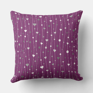 Seamless Heart Pattern Purple Graphic Cushion
