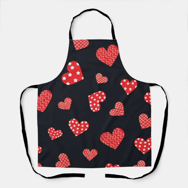 seamless hearts pattern apron (Front)