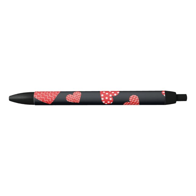 seamless hearts pattern black ink pen (Front)