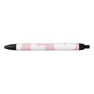 seamless hearts pattern black ink pen