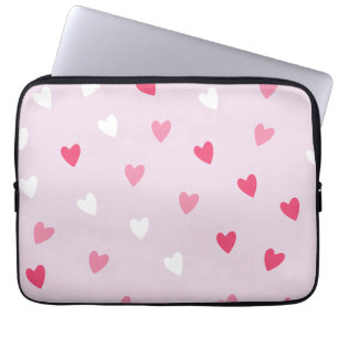 seamless hearts pattern laptop sleeve