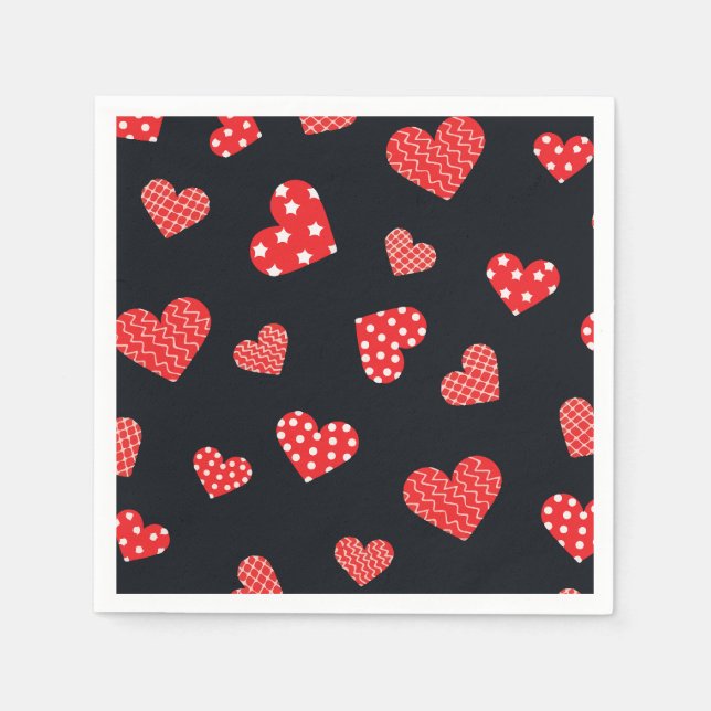 seamless hearts pattern napkin (Front)